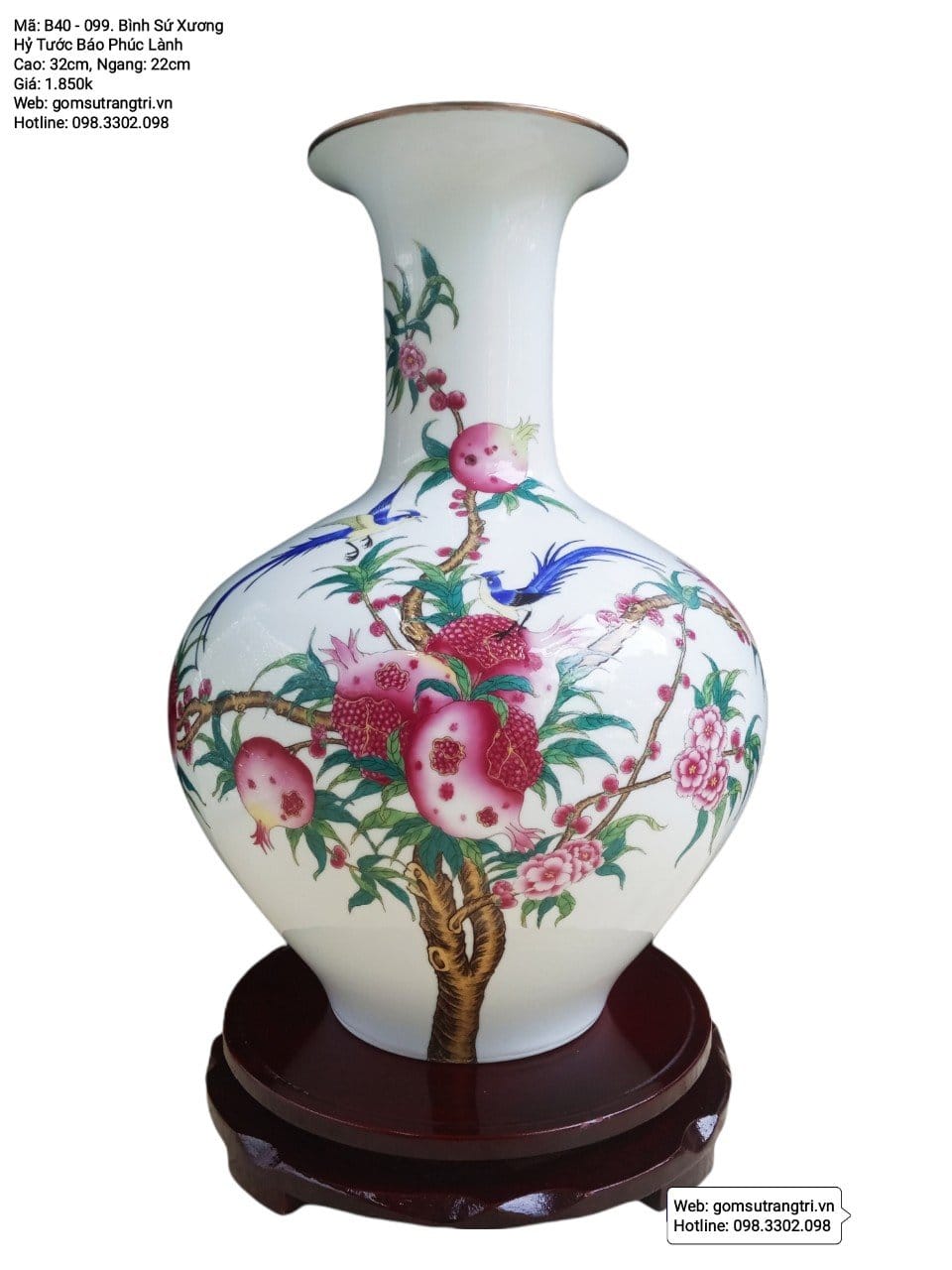 BÌNH SỨ XƯƠNG HỶ TƯỚC BÁO PHÚC LÀNH